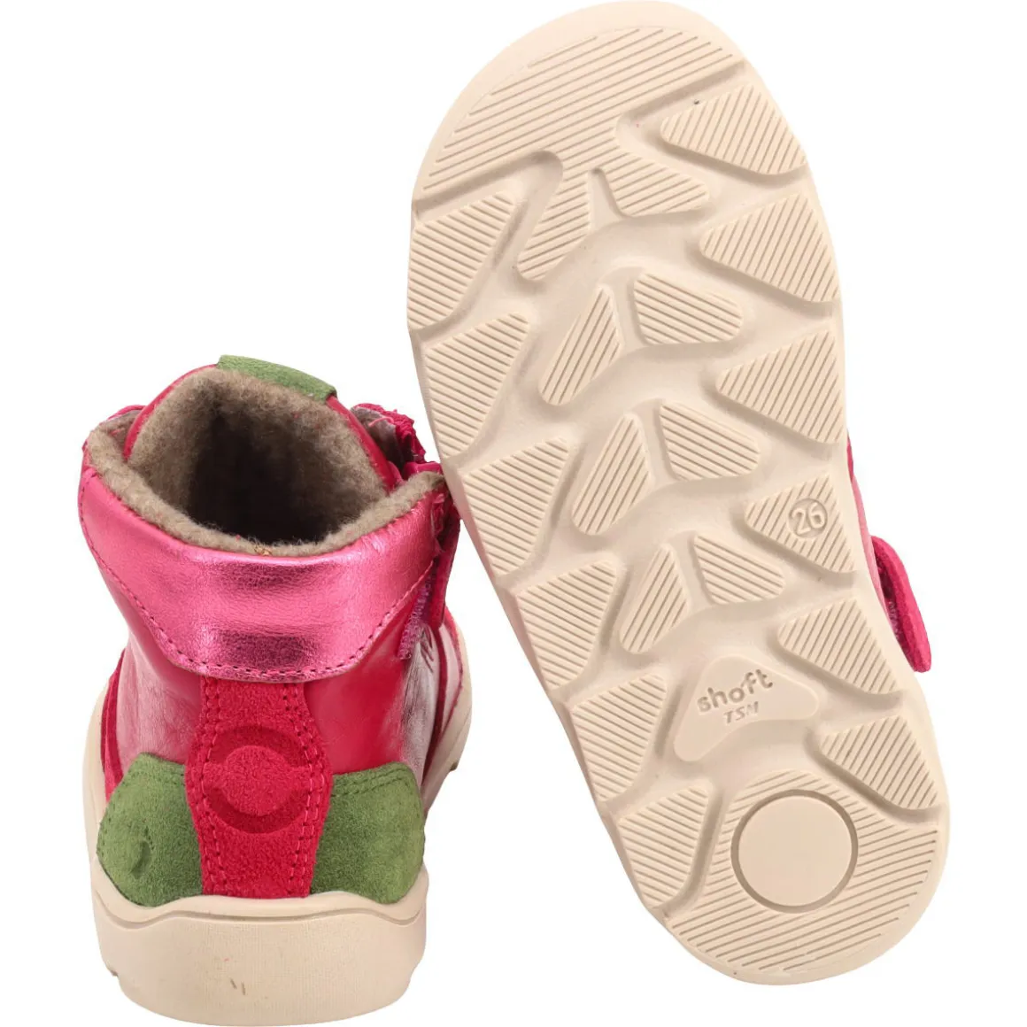 Telyoh bare ~ Leder Schnürboot Wollfleece + Tex ~ Berry Mix