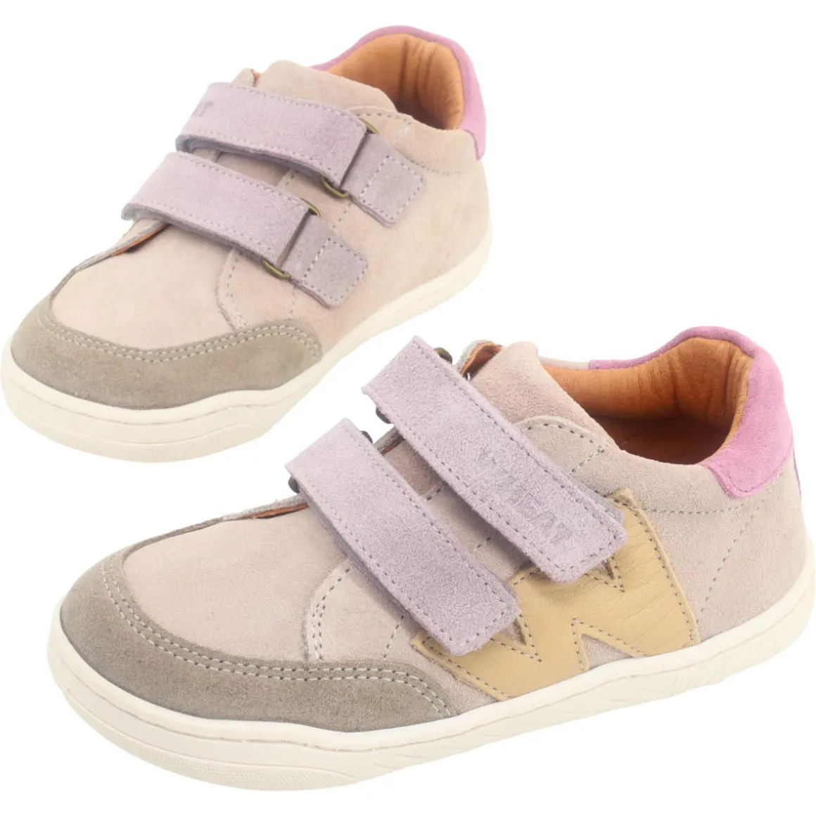 Wheat ~ Barres Leder Sneaker ~ Ivory Purple Light