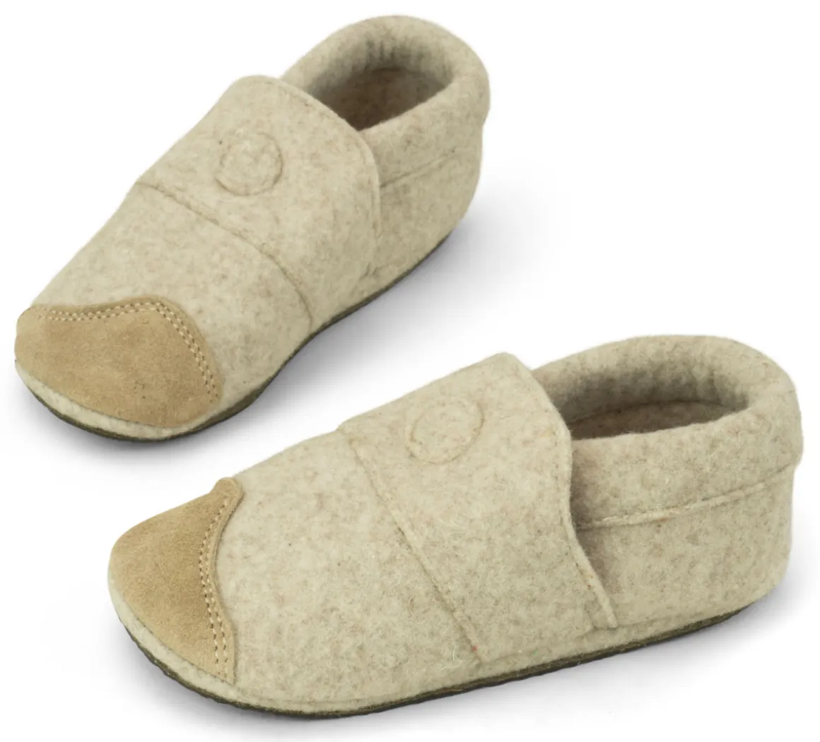 ZeaZoo ~ Hausschuh Kiwi Wollfilz ~ Beige