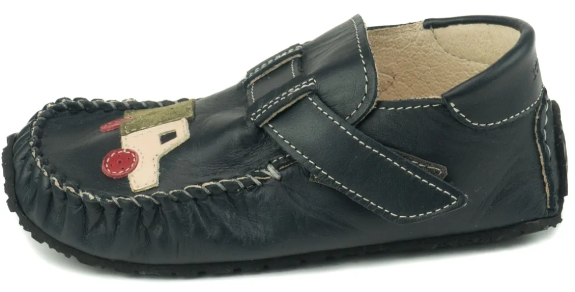 ZeaZoo ~ Mokassin Leo ~ Blau mit Lastwagen